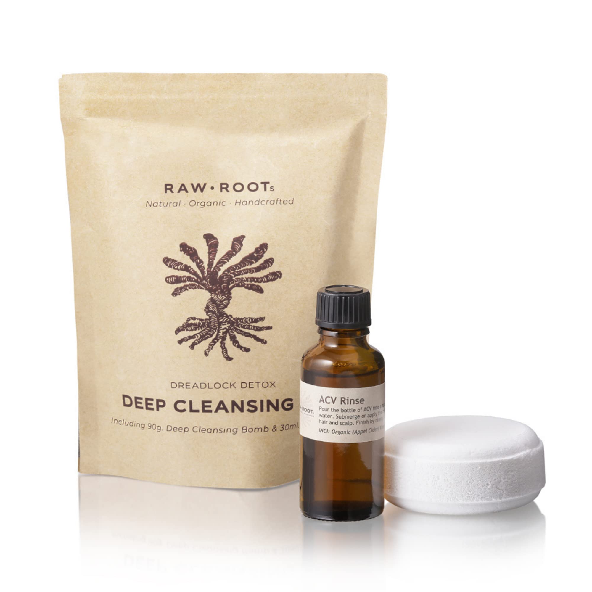 RAW ROOTsDeep Cleansing Kit | Kit with 2 Products for Cleaning Care and Protect Your Dreadlocks | Dreadlock Detox - Natural Cosmetics Vegan Sustainable | Danish Handmade