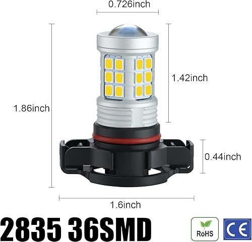 Vista 155 de Bombillas LED antiniebla superbrillantes de 3000 lm H8 H11, bombillas DRL de alta potencia 3030 chips con lente de proyector de repuesto