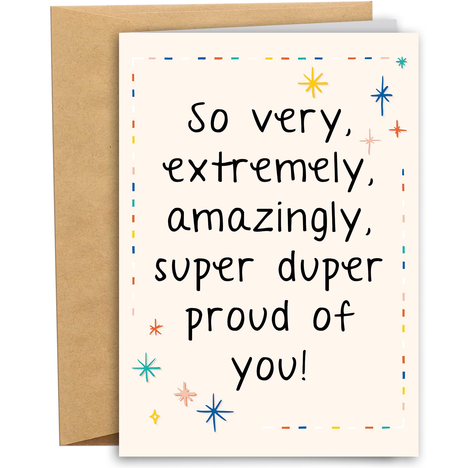 RYYike Proud of You Card for Him Her, Graduation Card, Well Done Card, Encouragement Card, Promotion Card, Exam Pass Card, New Job Congratulations Card Gift, Super Proud Of You