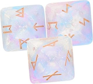 Toyvian 3 Pçs Dados Runa Decoração Retrô Decoração Colorida Role Playing Dados Poliedro Dados Jogo Família Dados Prisma Vidro Jogo Constelação Dados Jogo De Tabuleiro Dados Sorte Disco