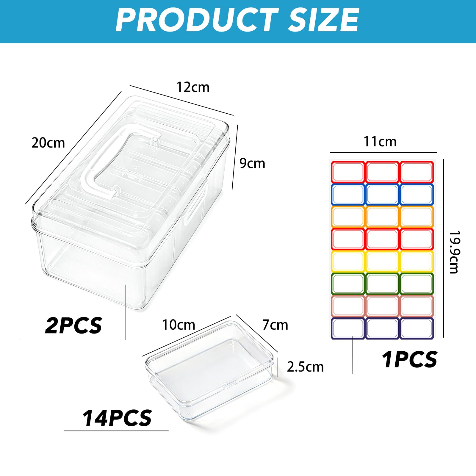 Spielkartenbox Transparent 16 Stück Kartenbox Leere mit Deckel Kunststoff Spielkarten Etui Aufbewahrung Plastikbox Leere für Kartenspiel Sammelkarten mit 24 Etiketten Aufkleber