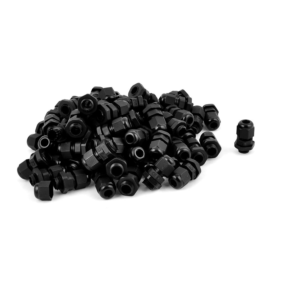 Ruilogod 5 stücke 12mm Thread Kunststoff Zugentlastungskabel Griff Kabelverschraubungen schwarz