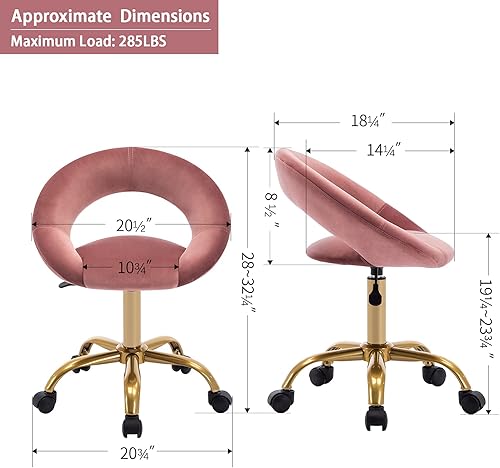 Miniatura 3 de DUHOME Silla giratoria con ruedas, silla de terciopelo para oficina en casa, hidráulica ajustable con respaldo para salón, tatuaje, oficina, masaje,