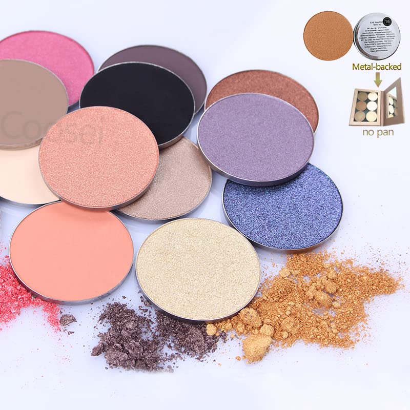 Miniatura 6 de Coosei Gold Shimmer - Sombra de ojos con sartén de metal, larga duración, natural, vegana, compacta, sombra de ojos individual para bricolaje paleta