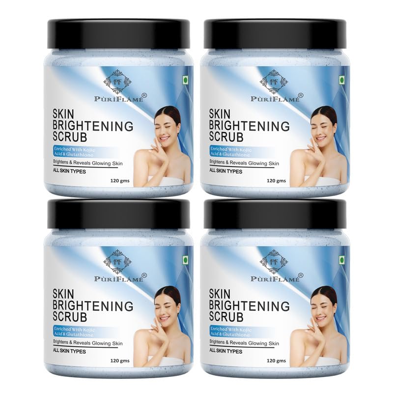 Puriflame Skin Brightening Face Scrub | Gentle Exfoliation Scrub for Face| Blackhead, Whitehead & Dead Skin Remover Exfoliator- 120gm (Pack of 2)-picture-37
