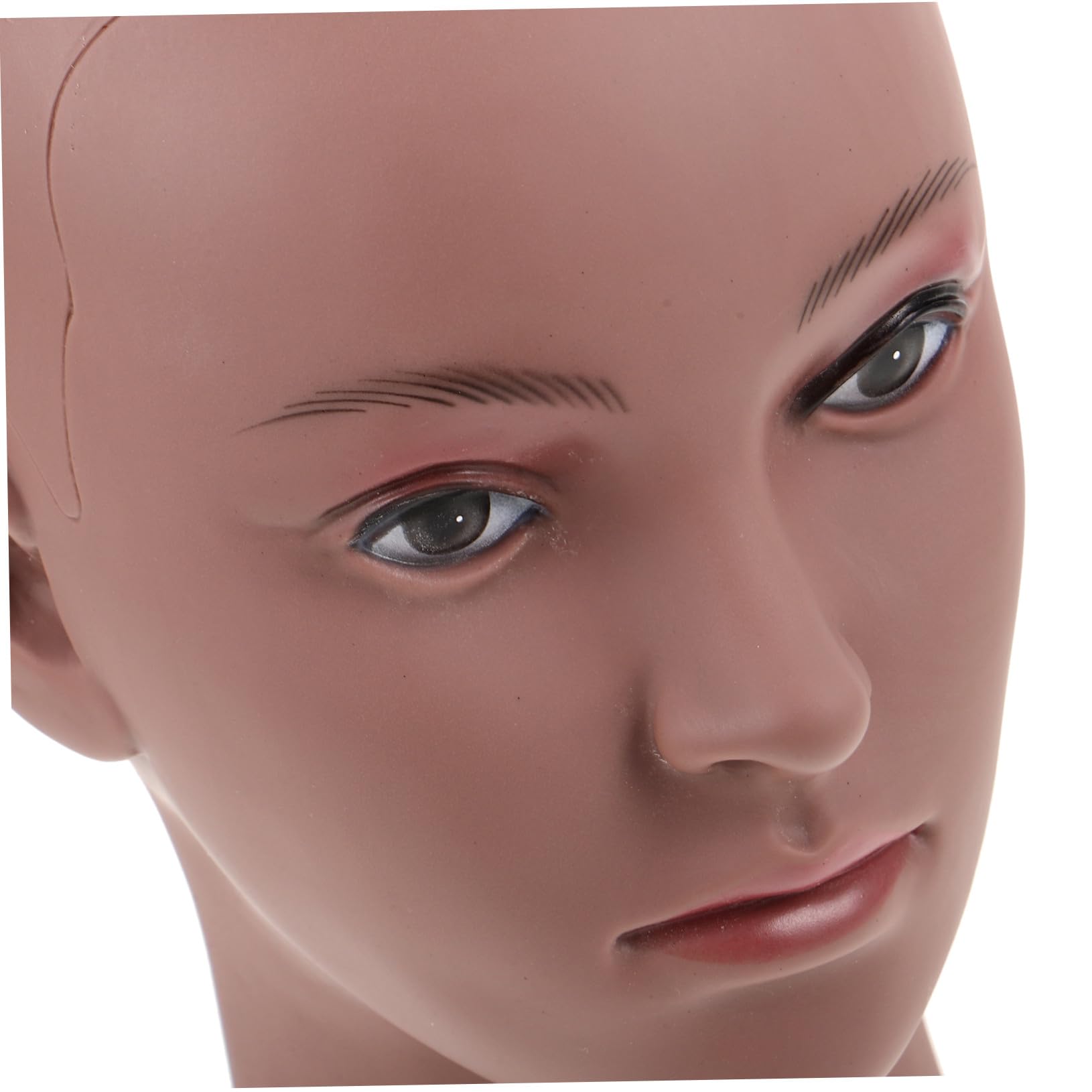 Testa di Manichino Calva in Pvc Nera per Espositore di Parrucchiere Supporto per Parrucche Femminili Cappelli e Occhiali per Formazione in Cosmetologia