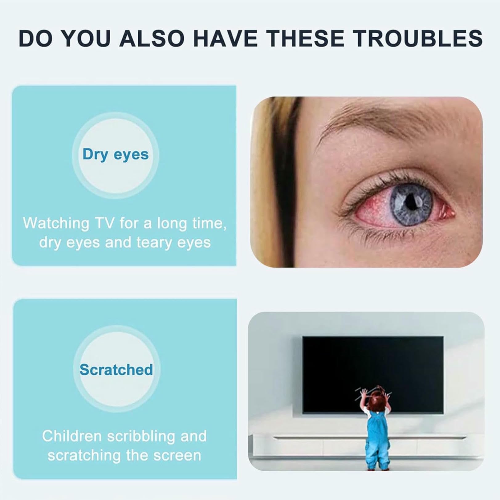 protezione per schermo TV, Pannello proteggi schermo da 50 pollici anti luce blu/smerigliato