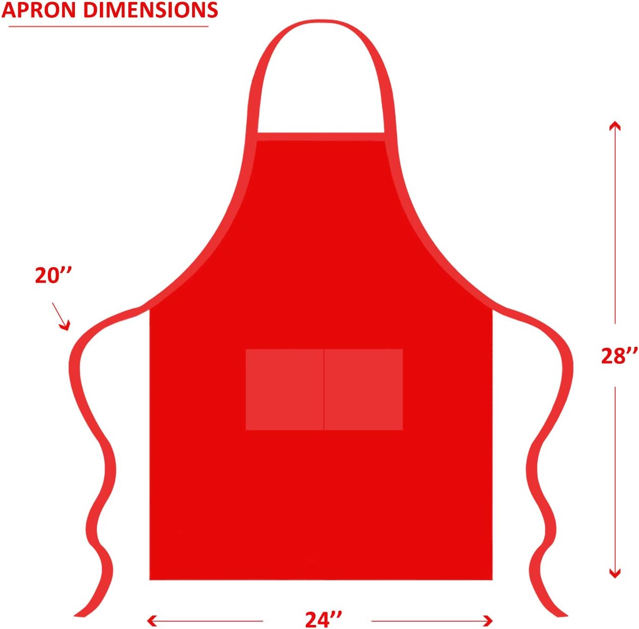 9 Pack Bib Christmas Red Apron for Women Girls Ladies with Pockets - Kitchen Aprons Bulk for Cooking Painting BBQ Grilling Baking (9 Pack, Red) - Image 2
