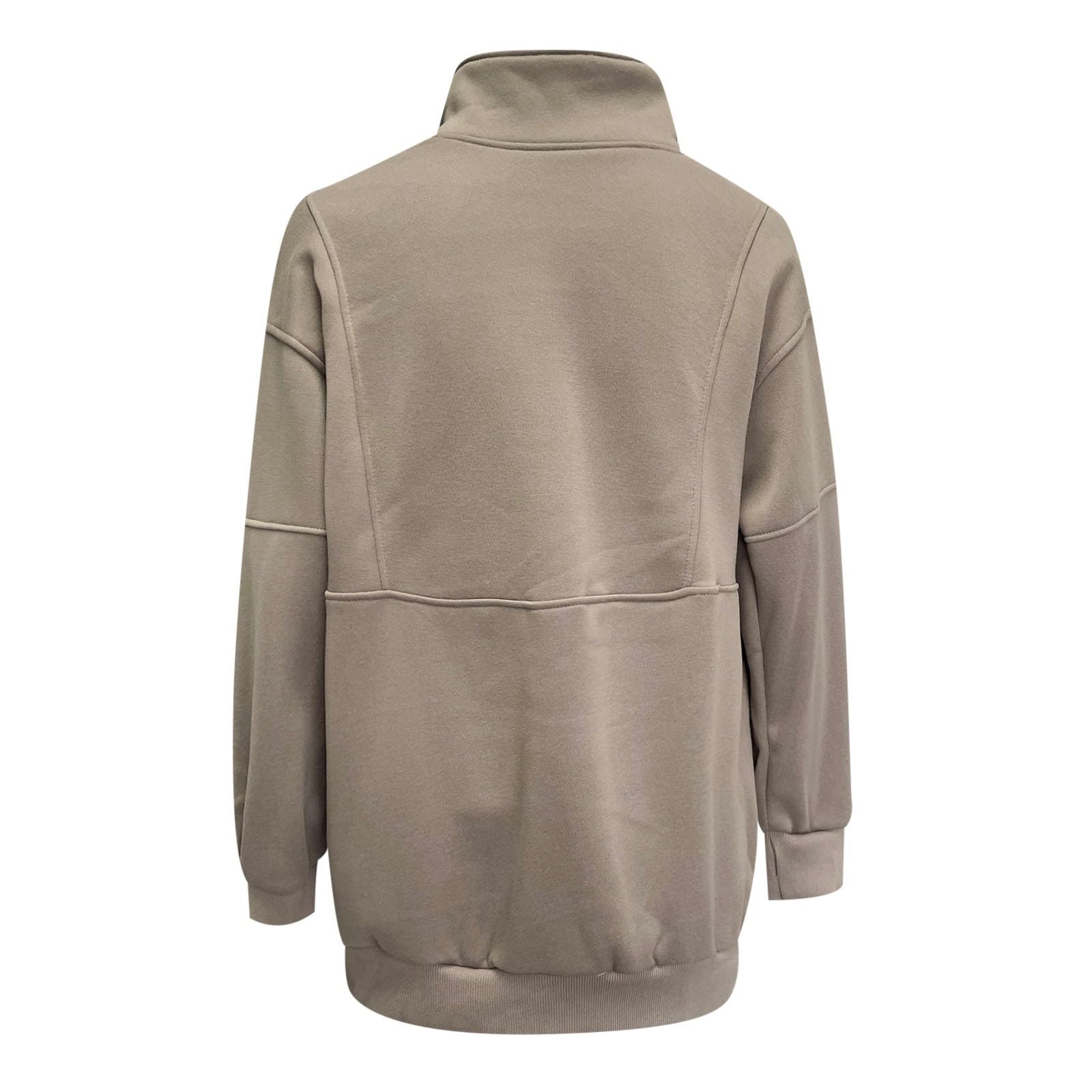 Sudaderas de cuello alto occidental para mujer, ajuste holgado, sudaderas casuales universitarias, cómodas, con cremallera de bloque de color, forro polar, para otoño, anime, cuello redondo, con