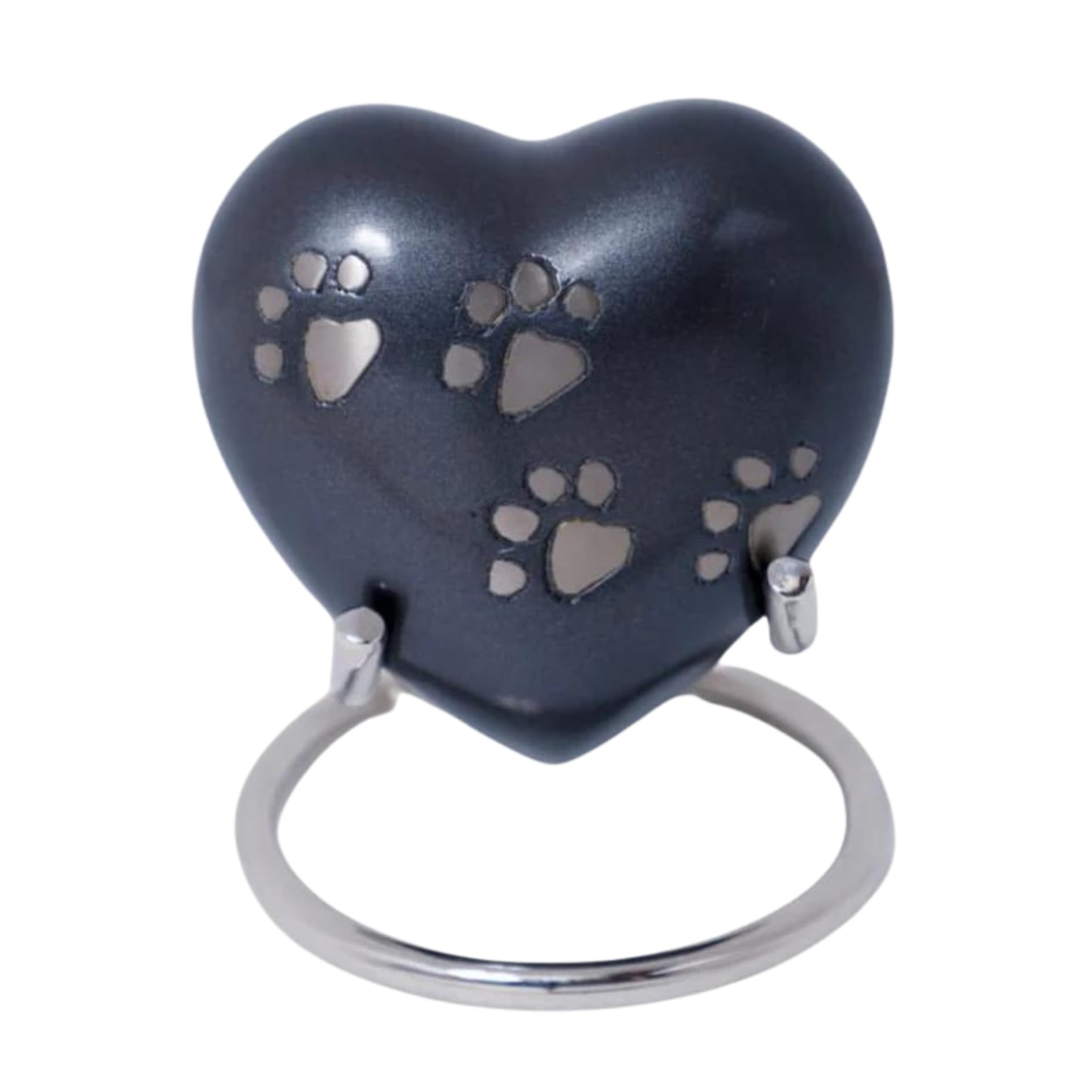Royal Rapture Urn for ashes Paw Heart Funeral Cremation Memorial Keepsake Pet Dog Cat, Grey, 3"