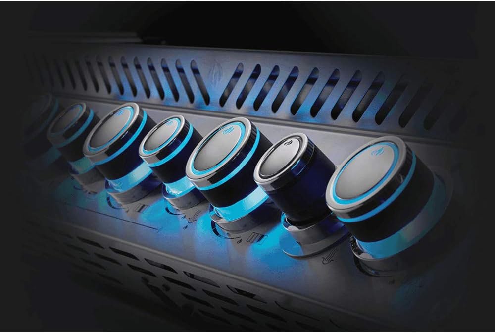 Close-up of the illuminated SafetyGlow control knobs
