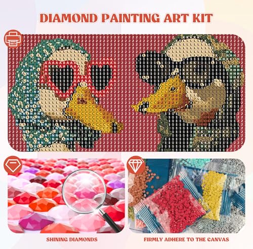 Image of QENSPE Diamond Art Kits for Adults, White Goose Diamond Painting Kits