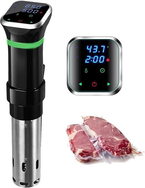 Sous Vide Machine, FUNYKICH Sous Vide Cooker Immersion Circulator Thermal Immersion Circulator, Ultra-Quiet, Accurate Temperature 25-95 Digital Timer, LED Touch Display, Stainless Steel 1100W