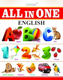 InIkao Look & Learn + All-in-One Colouring Book Combo (English) | A4 Size | 64 Pages Each | Picture Learning & Coloring Activity Books for Preschool, LKG & UKG (Ages 3–8 Years)