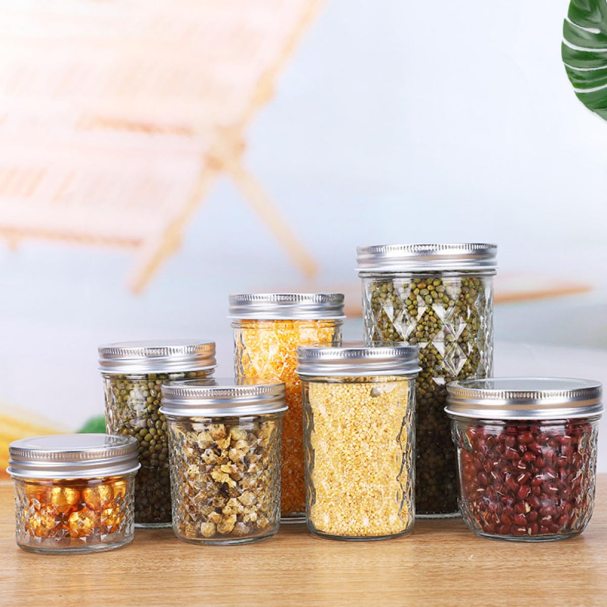 Kichvoe Barattoli di Vetro Trasparenti Piccoli 100ml Set da 8 Coperchio Sigillato per Cucina, Contenitori Ermetici per Marmellata, Dolci e Conserve, Vasetti per Alimenti Freschi