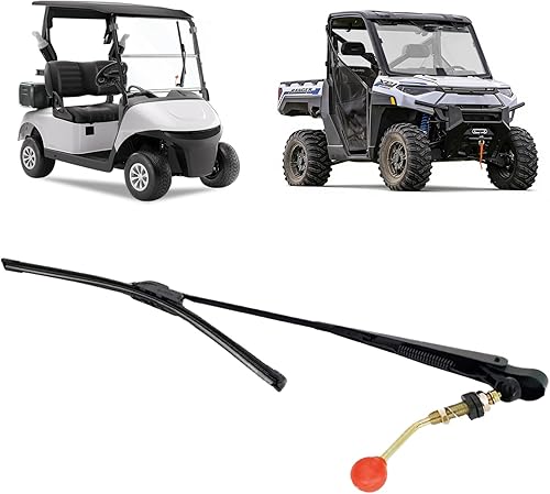 Kit de limpiaparabrisas manual universal para carrito de golf con limpiaparabrisas de 15.7 pulgadas, UTV compatible con Polaris Ranger RZR Can Am
