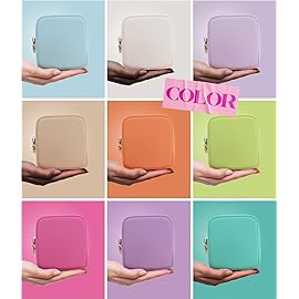 Embla Makeup Bag Travel Cosmetics Pouch and Toiletry Bag, Nylon Zipper Pouch Purse, Cute Make Up Organizer Storage Tote for Women Girls, Waterproof Travel Skincare Case, Small Makeup Bags, Grey