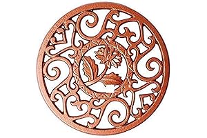 Cast Iron Trivet for Kitchen - Decorative Copper Hot Pad, Heavy Duty...