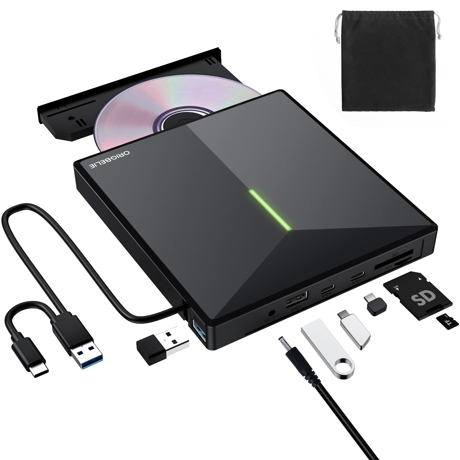ORIGBELIE External CD DVD Drive