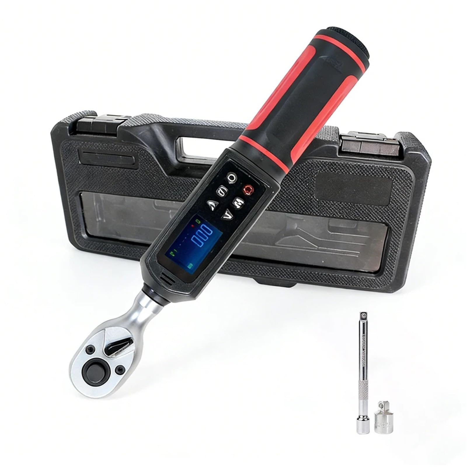 Torque Adapter Mini Digital Torque Wrench 1/4" Drive, High Precision ±2% Accuracy, Reversible Ratchet Head with LED Display(0.9-60N.m)