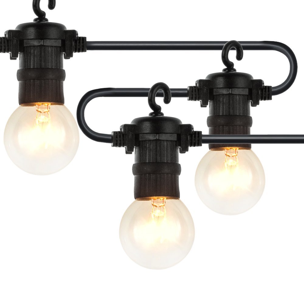 Guinguette String Lights with 27 G40 Bulbs Warm White Waterproof 9m Indoor and Outdoor Decoration for Patio, Cafe, Garden, Party Decoration