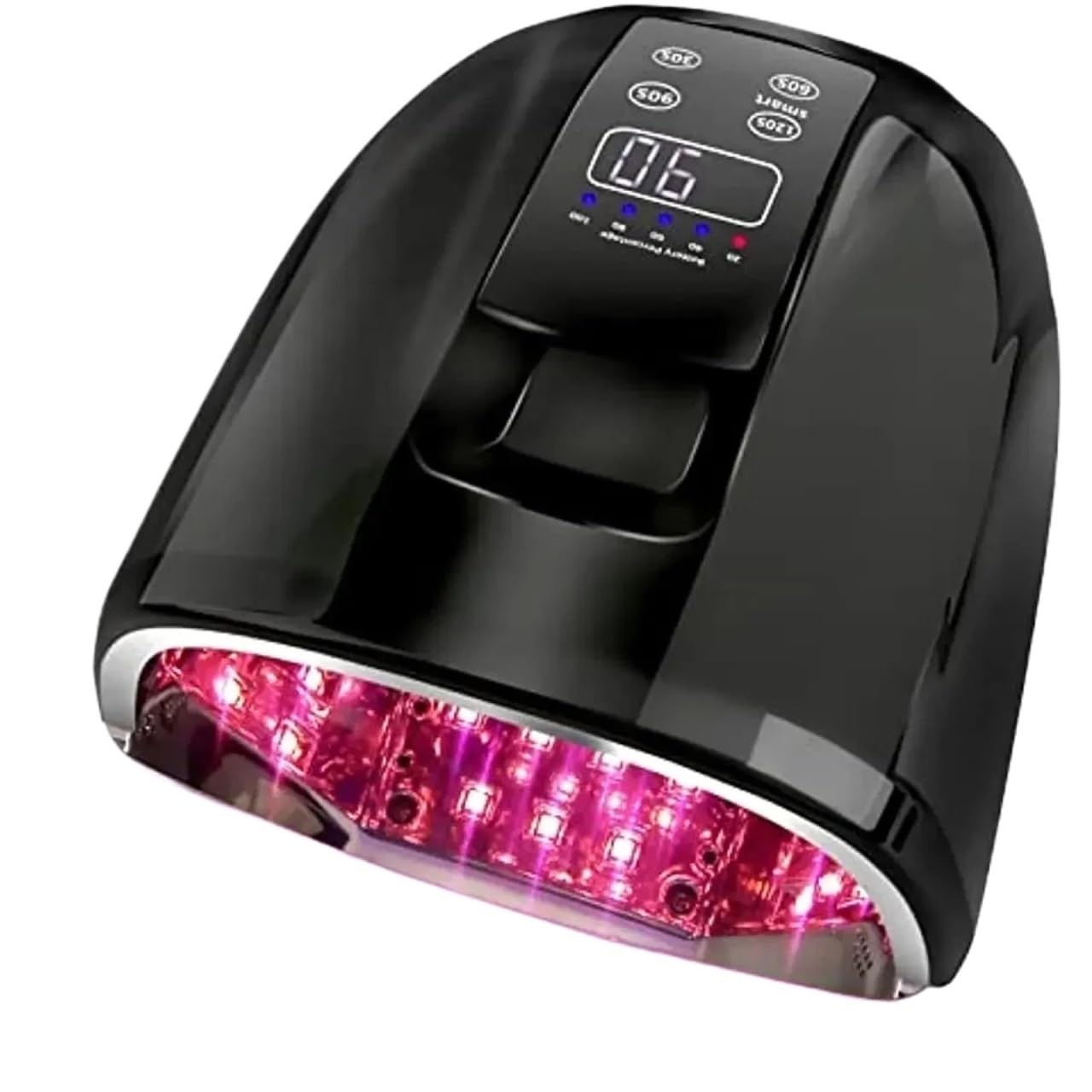 Lampa do paznokci 90W akumulatorowa z lustrzanym dnem LED akrylowych, maszyna manicure, lampa UV Praktyczny(Glossy Black)