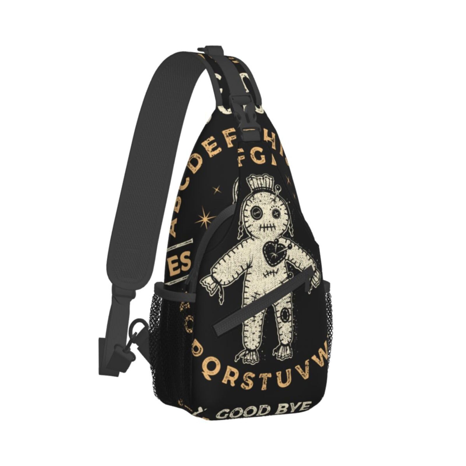 EujGvboU Ouija Board with Voodoo Doll Occultism Set Sling Backpack Crossbody Sling Bag Casual Chest Bags Travel Hiking Daypack Shoulder Bag for Women Men