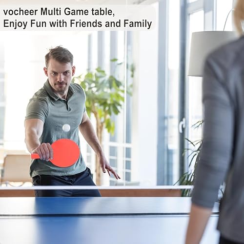 Miniatura 3 de vocheer Mesa de billar de 55 pulgadas, juego de mesas 3 en 1, piscina, hockey, tenis para el hogar, sala de juegos