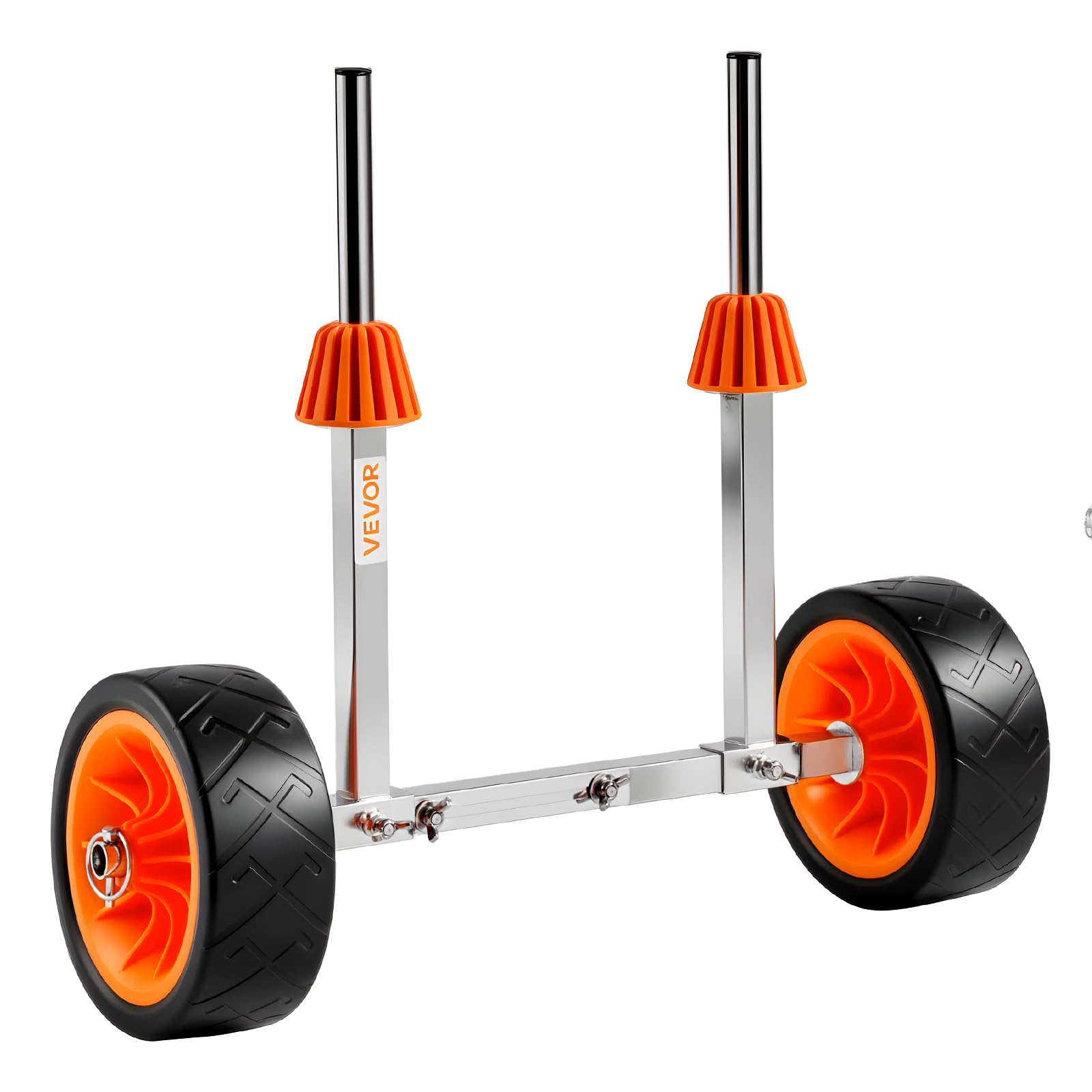 VEVOR Remolque Vertical para Kayak, Remolque de Kayak 560 x 190 x 485 mm con Neumáticos de Goma Maciza de 19,1 cm y Correa de Amarre, Carga de 113,4 kg, Carrito para Tabla de Surf de Remo, Canoas