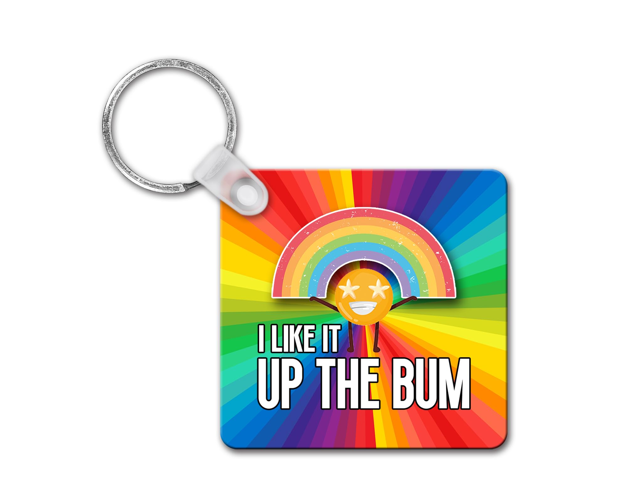 Rib ticklerz - Funny Keyring I Like It Up The Bum Novelty Gay Gifts Birthday Christmas Joke Present LGBTQ Rainbow Gay Gifts For Him For Men Keyrings Joke Rude - SKR254