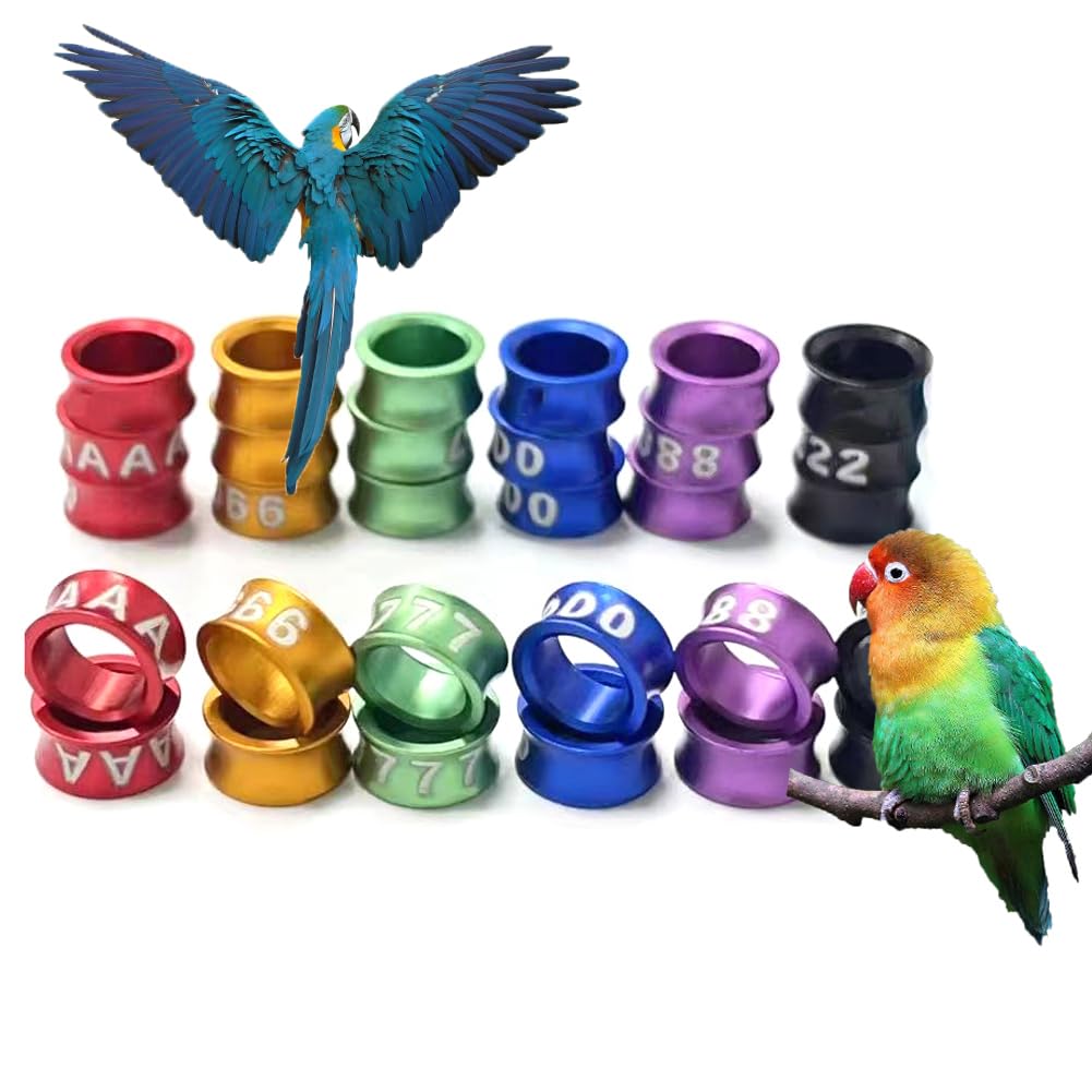 Bandas for Patas de Paloma de Aluminio numeradas, Bandas for Patas de Anillo Abierto for identificación de Aves y Aves(Mixed Colors4.0mm,150pc)
