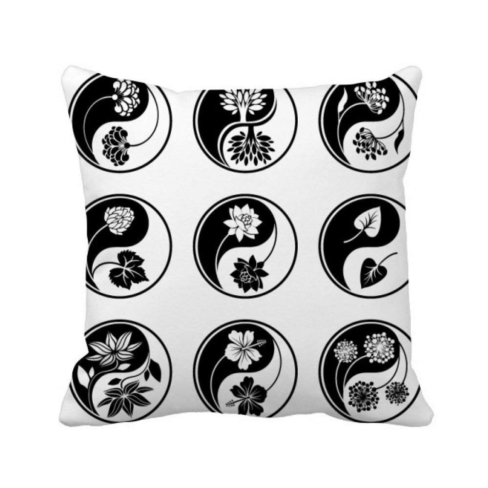Housse de coussin bouddhisme Yin-Yang pour canapé et salon zen