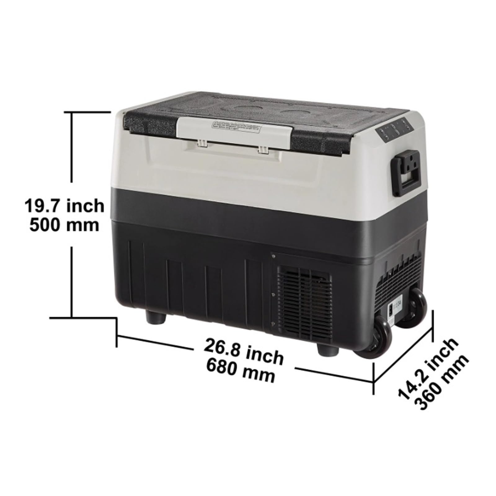 Refrigerador portátil Plegable for Coche de 35L/45L/55L con compresor y congelador for Camping, picnics, Coche, casa, Viajes.(55L)