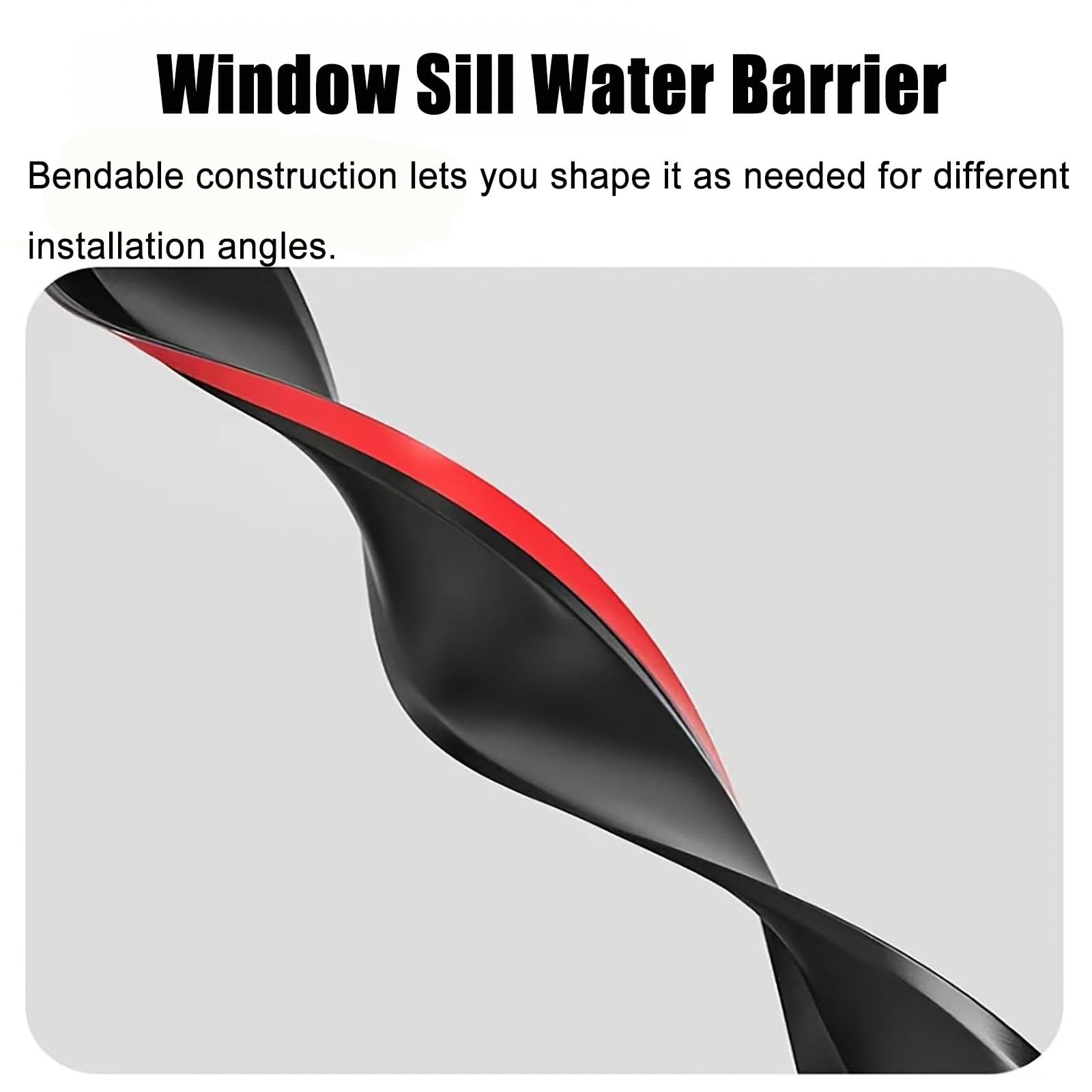 Genérico Burlete Impermeable para alféizares de Ventanas - 55 mm x 3,5 m. Impermeabilización de Caucho para Ventanas y Puertas correderas, protección contra la Lluvia y la Humedad. Sellador impermeab