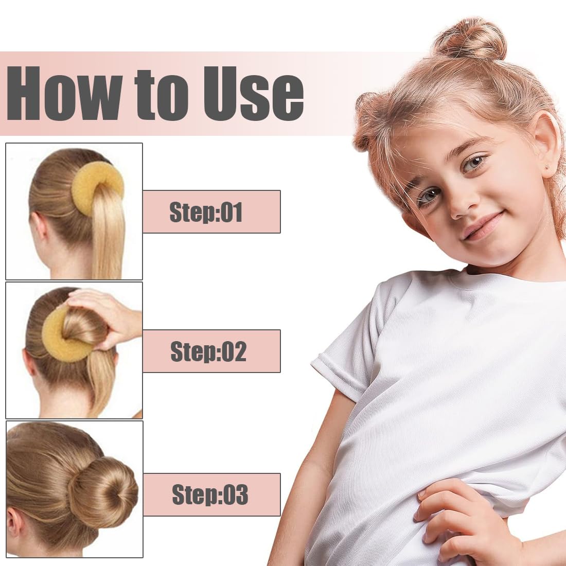 YAYNO 34 Pezzi Set Completo per Chignon 4 Creatore per Pane Retine Forcine Capelli Elastici Per Capelli Ciambella Accessori per Acconciature Ragazze e Ballerini Acconciature