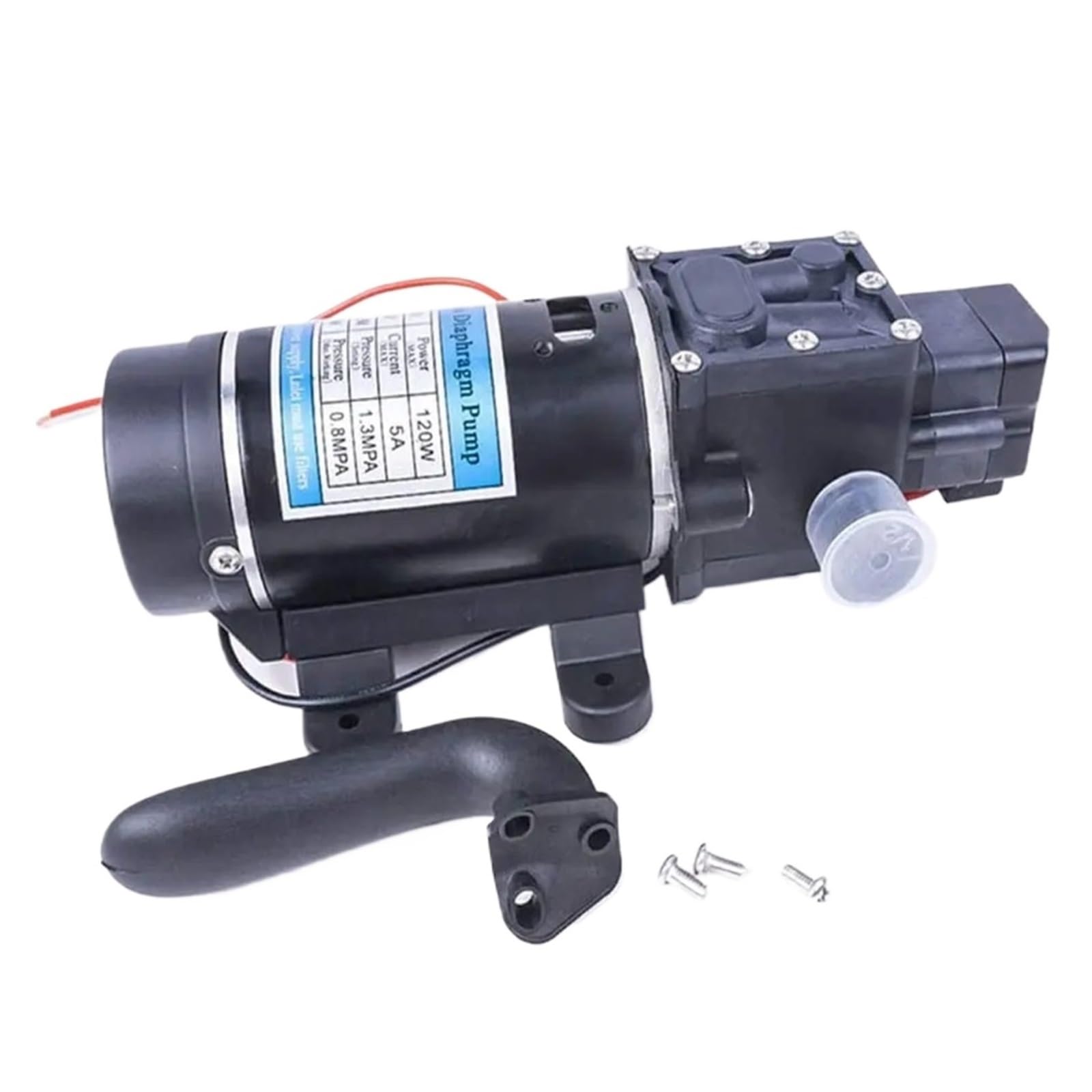 DC 12V 120W 130PSI 10L / Min Agricultural Electric Water Pump Black Micro High Pressure Diaphragm Sprayer Car Wash Smooth Operation Flow Steady Reliable(24V Automatic Switch)