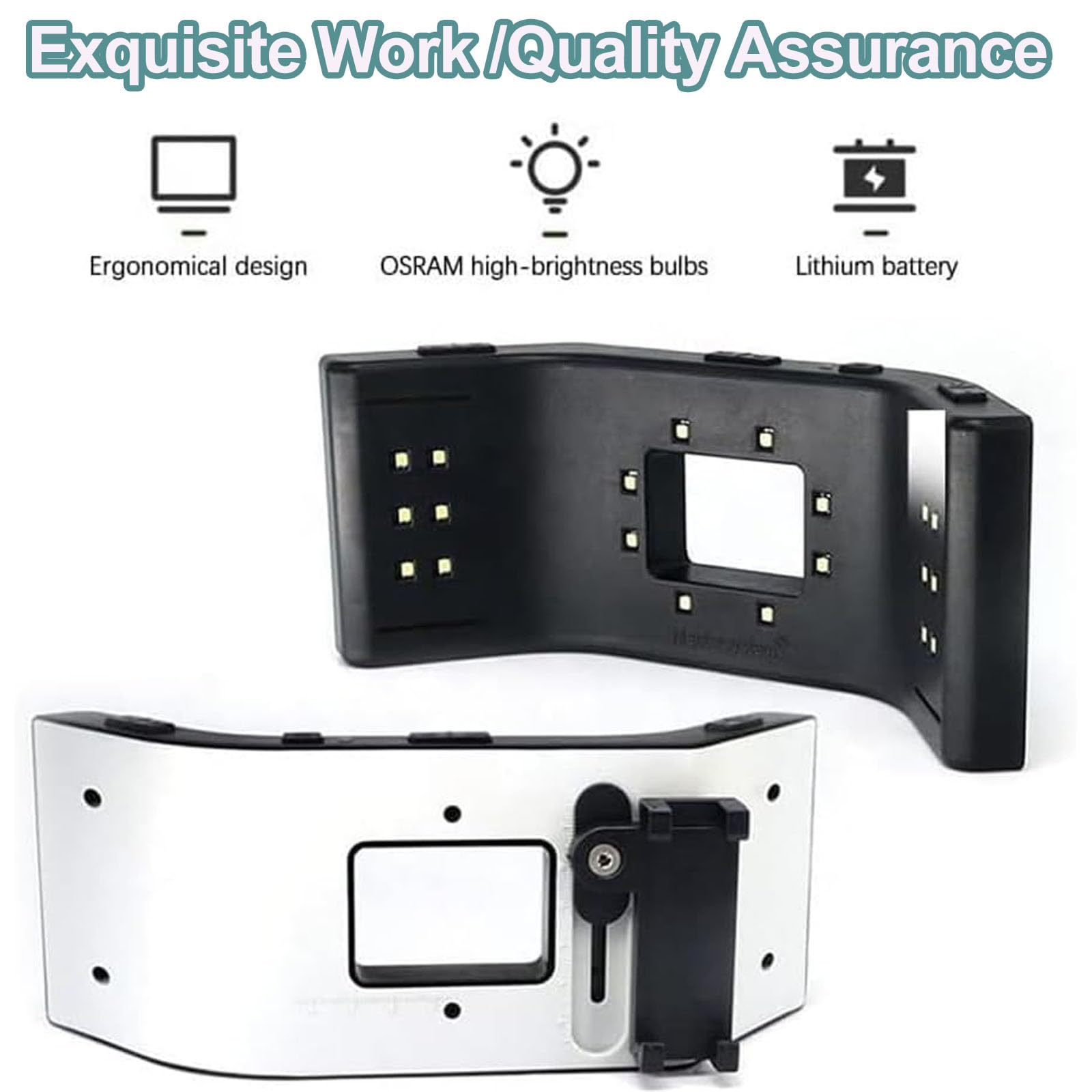 Lampe LED Portable pour Photographie Dentaire, Éclairage Buccal avec 20 LED Réglables (6000-6500K), Accessoire Idéal pour La Photographie Dentaire À Domicile, en Salon Ou en Cabinet.
