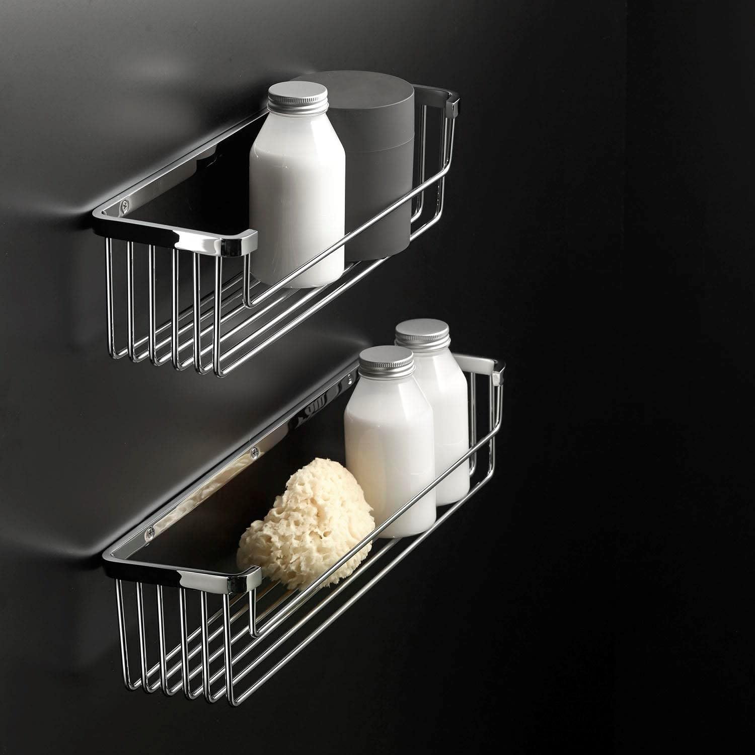 COSMIC - Jabonera Ducha Organizadora Baño | Acabado Cromado | Fácil Instalación con Tornillos | Medidas 30 x 12 x 6,5 cm