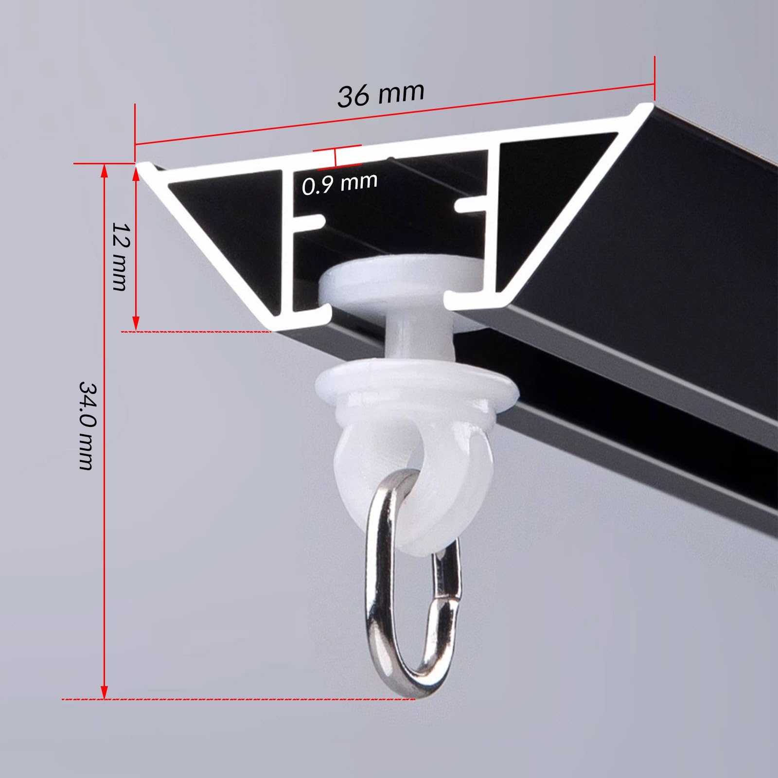 Ultracienki system szyn V-Sd ain do biura i salonu, regulowany 70-300 cm, czarny, idealny do wystroju Space Din i Slish