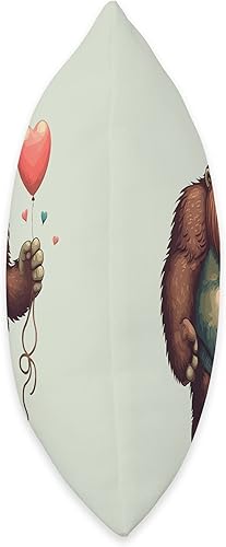 Miniatura 2 de Cute Bigfoot Costume Funny Kids Adults Design Co Bigfoot - Cojín de corazón para el día de San Valentín para niños con diseño de corazón 16 x 16