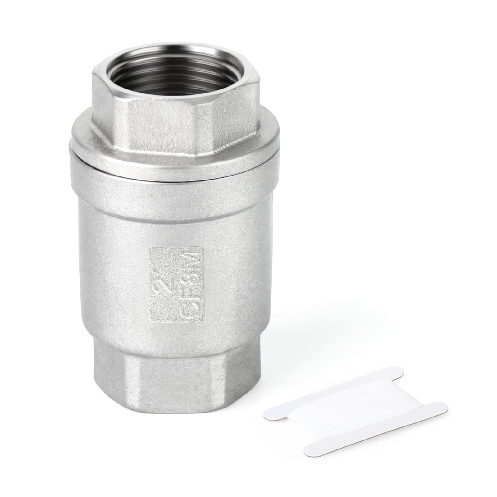 TAISHER 1PCS 304 Stainless Steel 2" Female Vertical Check Valve，Backflow Prevention, One Way Spring Check Valves CF8 WOG 1000