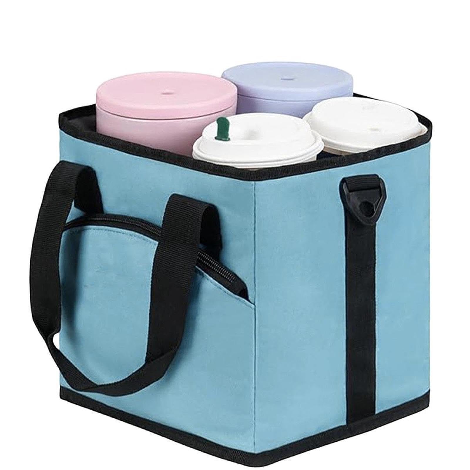Getränkehalter, Wasserdichte, Faltbare, Verstellbare Thermotasche Aus Oxford Gewebe mit Austauschbaren Trennwänden Und Zubehörfach, Blau