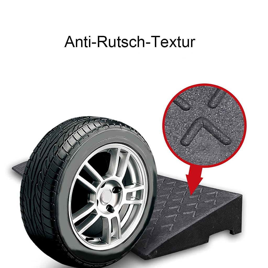 19 cm hohe, strapazierfähige Bordsteinrampe, belastbar bis 5 Tonnen, tragbare Schwellenrampe aus Gummi für Bordsteinstapler, LKW, Busse, Rollstuhl, Scooter-Fahrrad