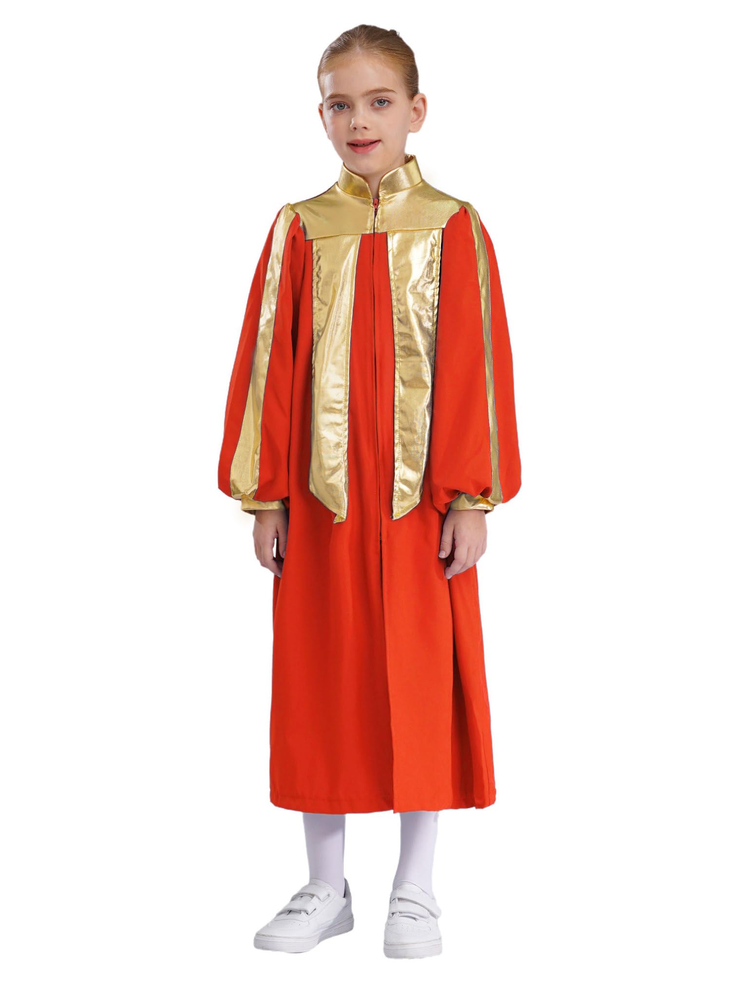 easyforever Kids Boys Girls Choir Robe Long Sleeve Abaya Kaftan Church Worship Arabic Thobe Muslim Thobe Graduation Gown Red 14 Years