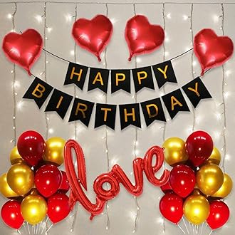 Sponsored Ad - Birthday Decoration Items for Wife - 38 Pcs, Decoration Items For Couples | Happy Birthday Decoration For Men, Women | Love Event Decoration Kit