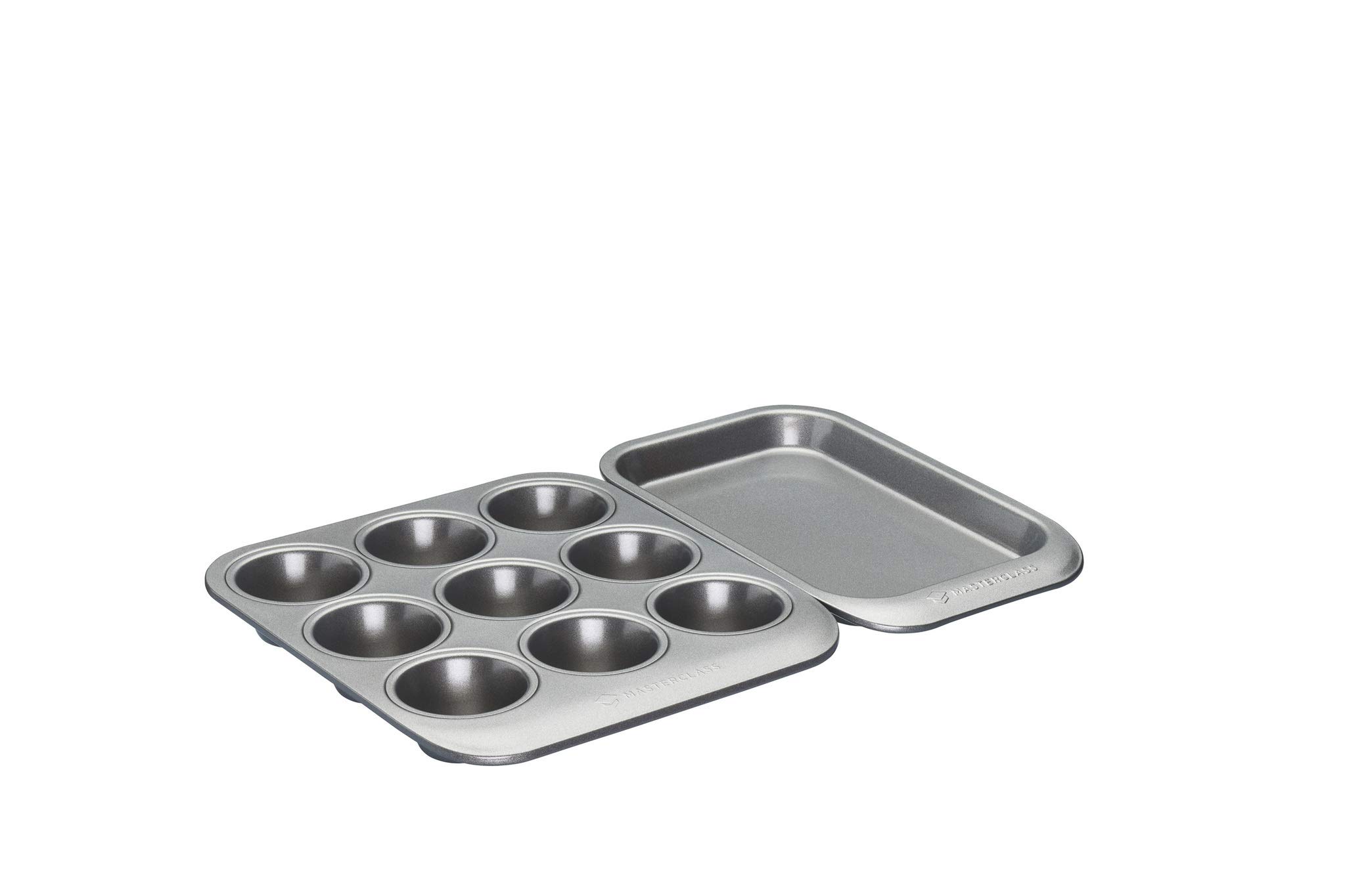 MasterClass Smart Space Stacking PTFE, PFOA and BPA Free Non-Stick Bakeware Set, 7 piezas bandejas de horno, caja de regalo, gris