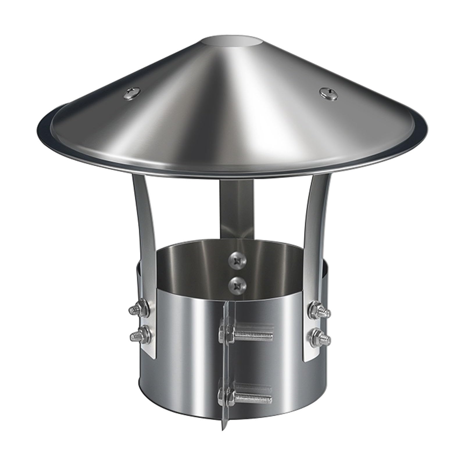 Cappello Uscita Fumi Antipioggia Base Tonda, Terminale Canna Fumaria Acciaio Inox, Fumaiolo Comignolo Canna Fumaria Camino Cappello, Regolabile Entro ±0,3 Cm (±0,1 Pollici)(200 mm(7.874 in))