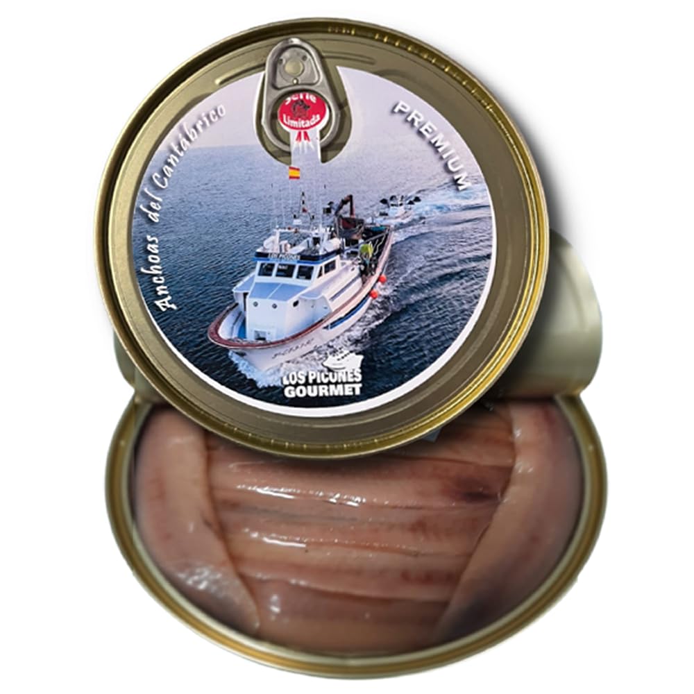Los Picones Gourmet® Lote Regalo Navidad I Ijada de Atún I Bonito del Norte SaladoI I Anchoas de Santoña I Sardinas Ahumadas en Aceite I Hansa Anchoas en Mantequilla Ecológica I Mojama de Atún Extra