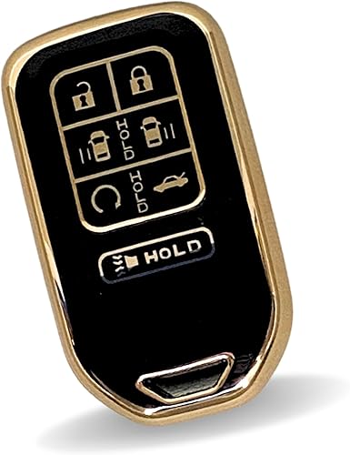 Funda para llavero para Honda Odyssey con control remoto de 7 botones - Accesorios de llavero para Elite Touring EXL Sport EX 2018-2024 (negro mate)