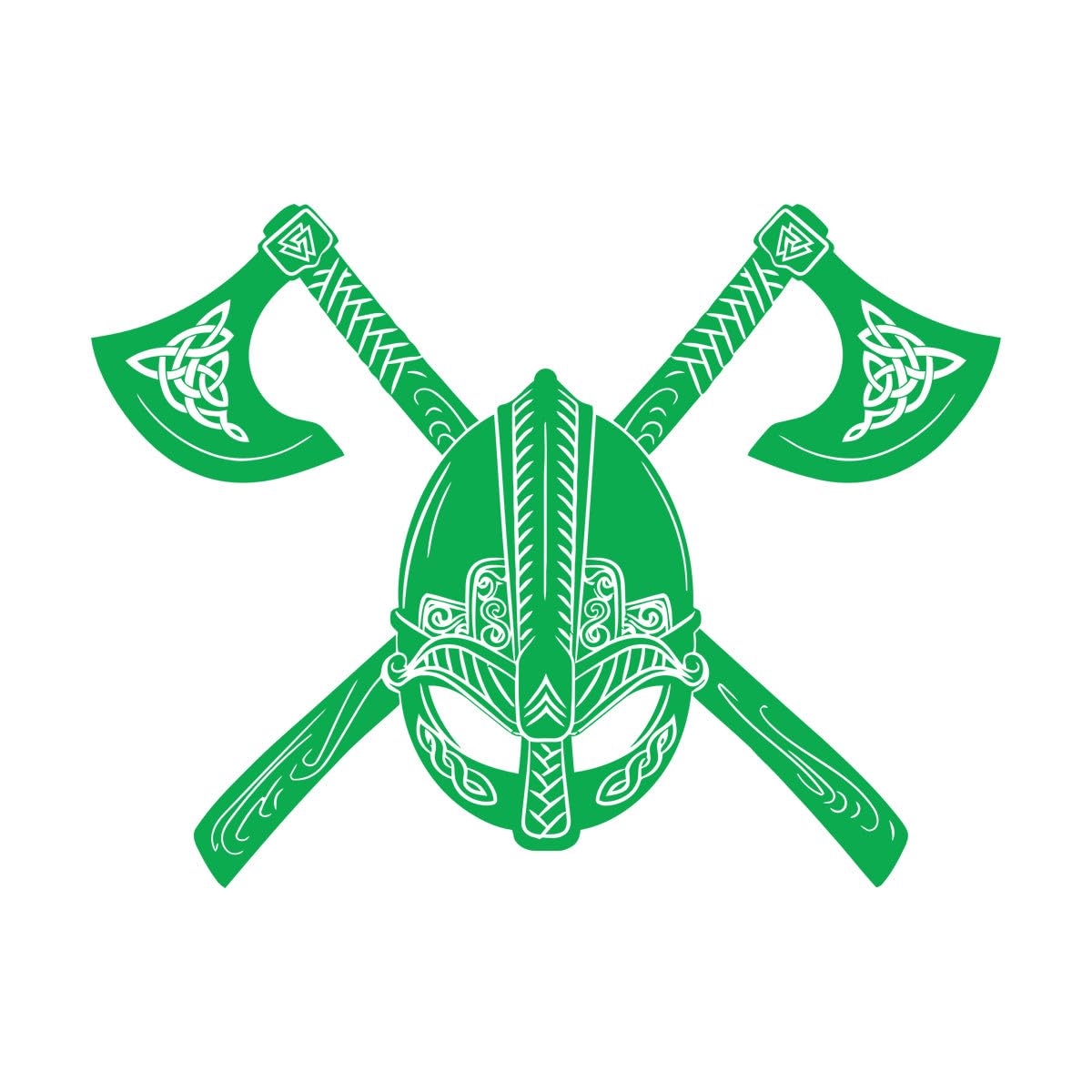 Crossed Axes Vikings Weapons Helmet Wall Decals 36x48.1cm Personalized Customization Small Green — image 1